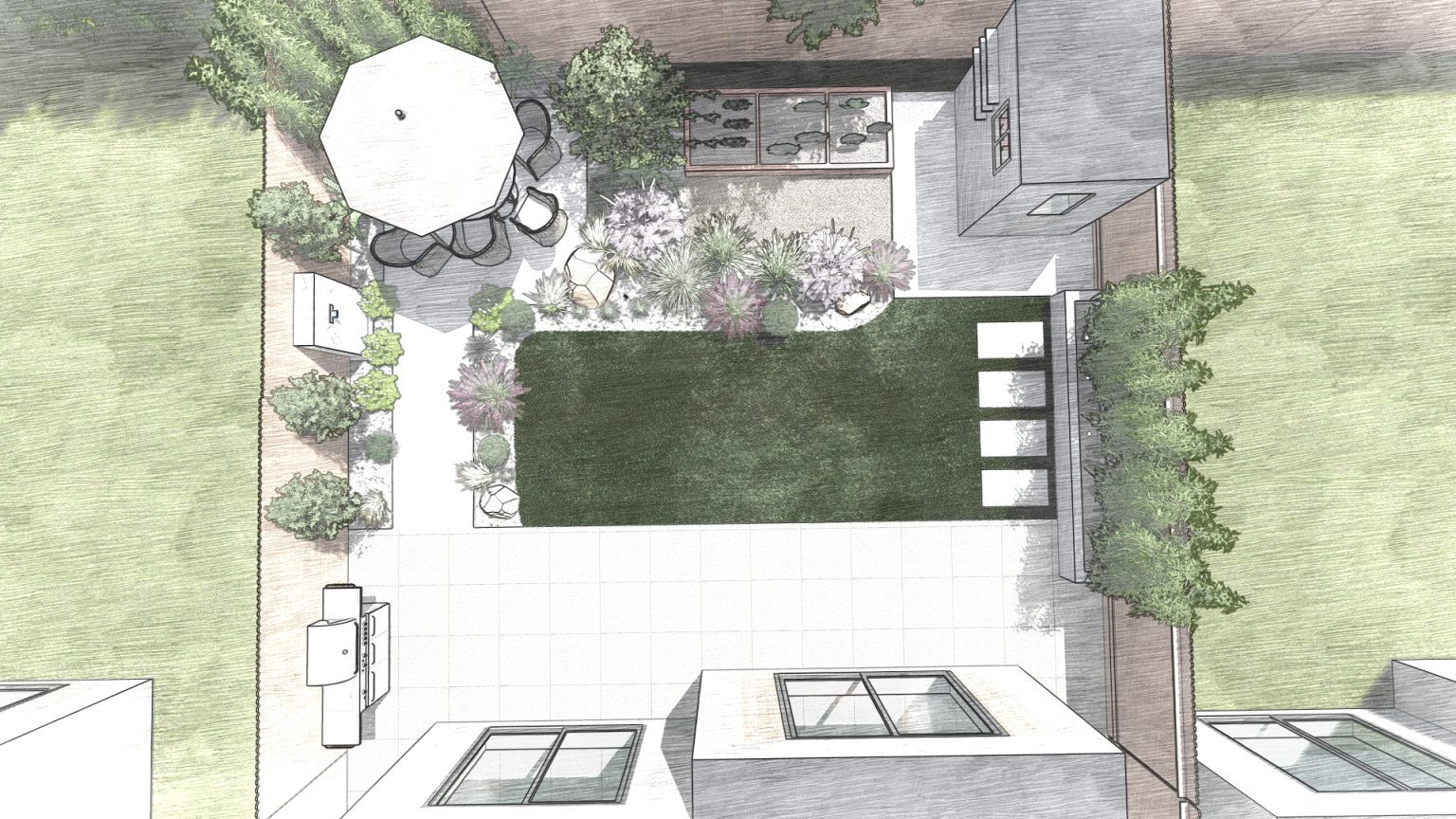 Studio Hummingbird | Project Ferring Garden Design Plan Ferring