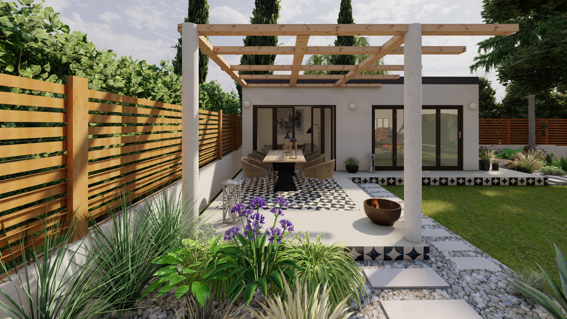 Pergola for entertaining