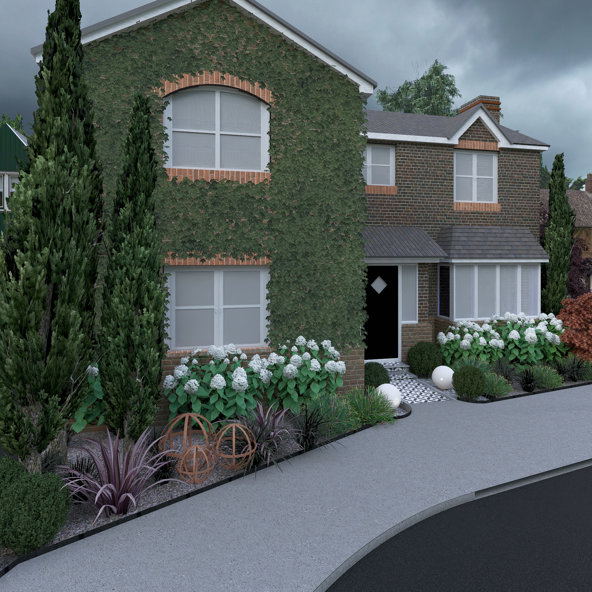 Studio Hummingbird | Project in Ashington: A fresh front garden for more curb appeal Left side planting — Ashington