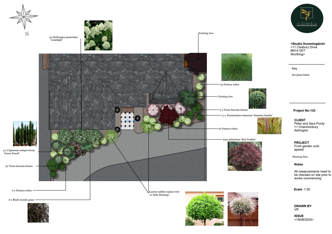 Studio Hummingbird | Project in Ashington: A fresh front garden for more curb appeal 3D visualisation — Ashington