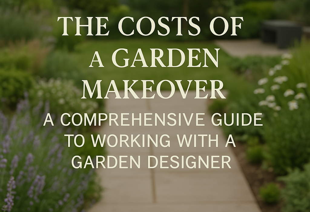 Cover page for the post about costs for a garden transformation.