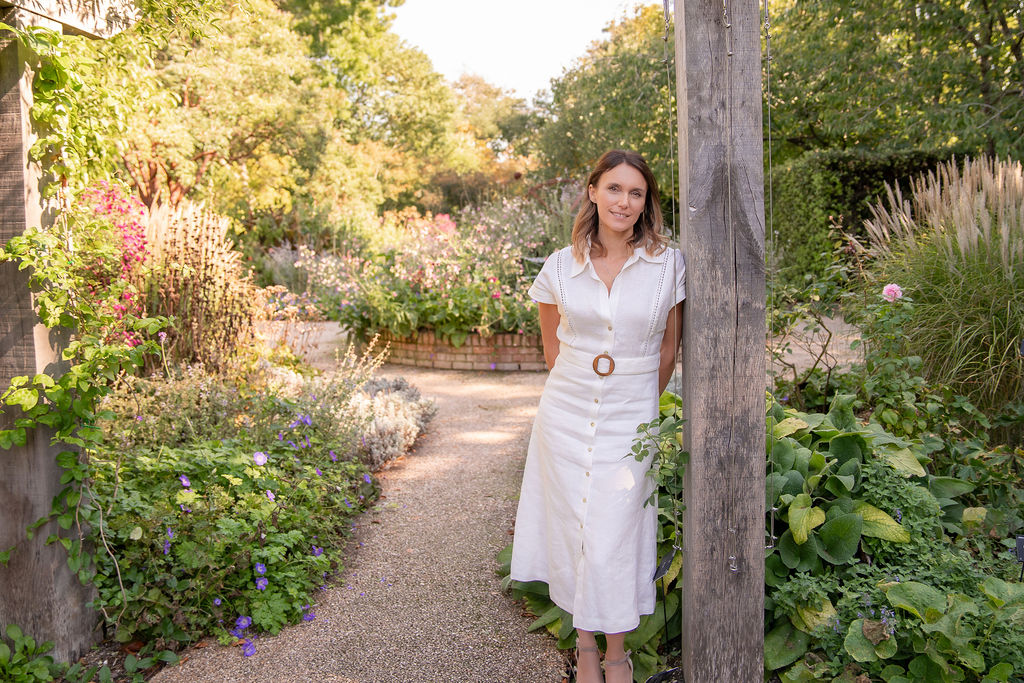 Victoria Rumens in a garden