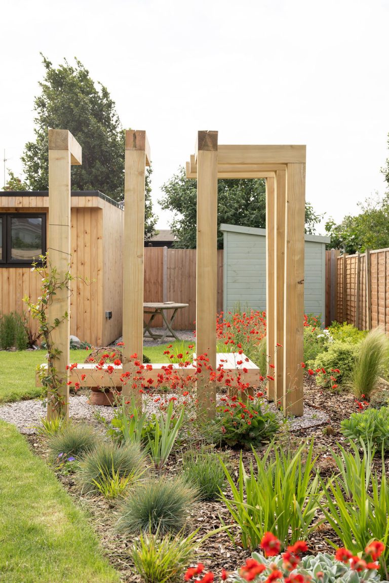 Studio Hummingbird | Home Fire pit area and pergola